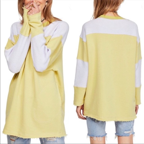 Free People Sweaters - Free People Jordan Colorblocked Raw Edge Sweatshirt